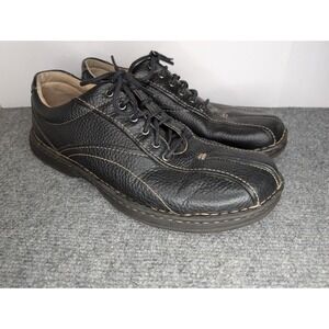 Clarks Men's Black Pebble Leather Lace‎ Up Shoes Size 11 M Oxfords 75052